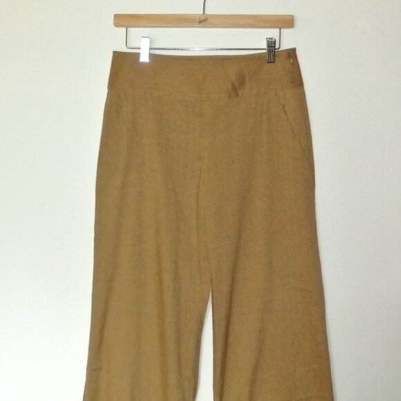Donna Karan Collection Brown Linen Stretch Pants 4 - Picture 8 of 16